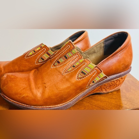 Spring Step L'Artiste Swedish Style‎ Clog Mule Cognac Leather Size 42 Festival - Picture 6 of 11